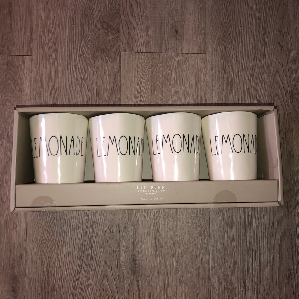 Rae Dunn Lemonade 4pc Tumbler Set